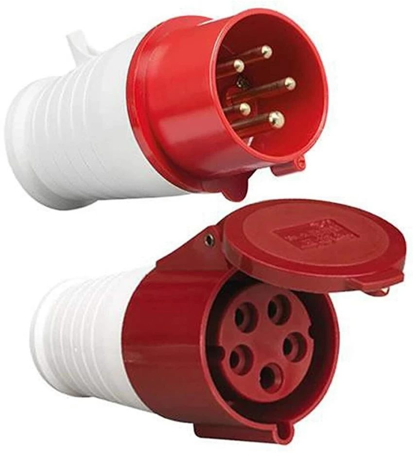 Three-phase industrial plug sockets